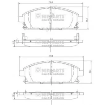Jeu de 4 plaquettes de frein avant NIPPARTS OEM AY040NS095