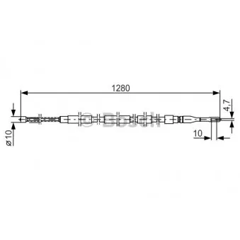 Tirette à câble, frein de stationnement BOSCH [1 987 477 161]