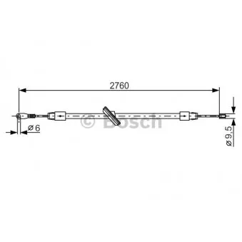 Tirette à câble, frein de stationnement BOSCH 1 987 477 901