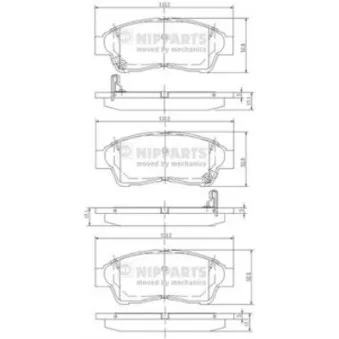 Jeu de 4 plaquettes de frein avant NIPPARTS OEM 0449142010