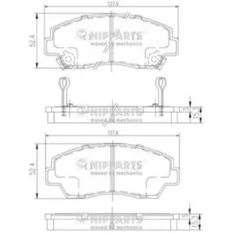 Jeu de 4 plaquettes de frein avant NIPPARTS J3603034