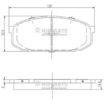 Jeu de 4 plaquettes de frein avant NIPPARTS OEM B6Y83323ZA