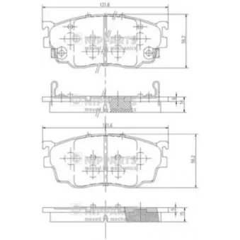Jeu de 4 plaquettes de frein avant NIPPARTS OEM G1YC3328ZB