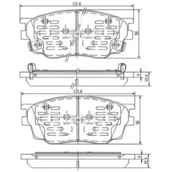 Jeu de 4 plaquettes de frein avant NIPPARTS OEM GJYA3323ZB