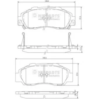 Jeu de 4 plaquettes de frein avant NIPPARTS OEM 45022S47000