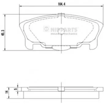 Jeu de 4 plaquettes de frein avant NIPPARTS OEM AY040KE009