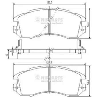 Jeu de 4 plaquettes de frein avant NIPPARTS OEM 26296AA163
