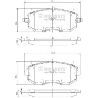 Jeu de 4 plaquettes de frein avant NIPPARTS OEM 26296SC020
