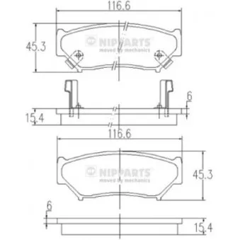 Jeu de 4 plaquettes de frein avant NIPPARTS OEM 5520056870