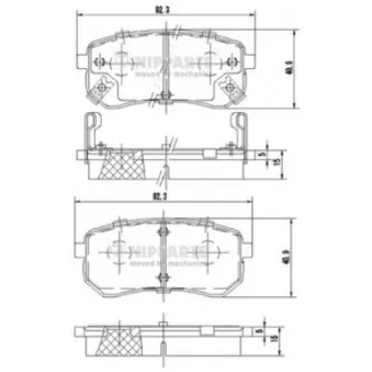 Jeu de 4 plaquettes de frein arrière NIPPARTS OEM 583020XA00