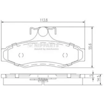 Jeu de 4 plaquettes de frein arrière NIPPARTS OEM 94521001