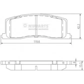 NIPPARTS J3612011 - Jeu de 4 plaquettes de frein arrière