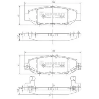 Jeu de 4 plaquettes de frein arrière NIPPARTS OEM 0449230160