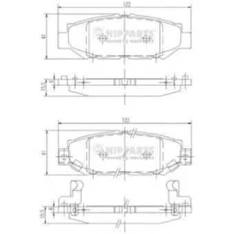 NIPPARTS J3612016 - Jeu de 4 plaquettes de frein arrière