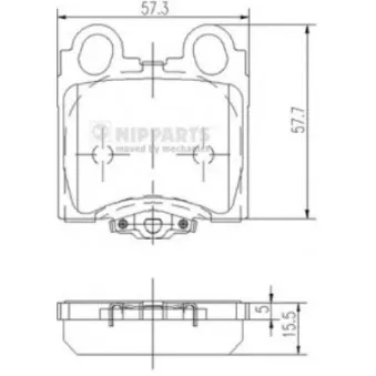 NIPPARTS J3612017 - Jeu de 4 plaquettes de frein arrière