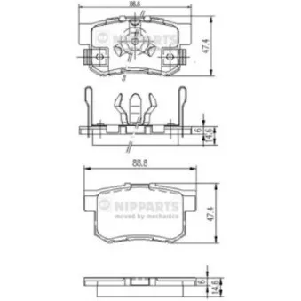 Jeu de 4 plaquettes de frein arrière NIPPARTS OEM 43022TL0G50