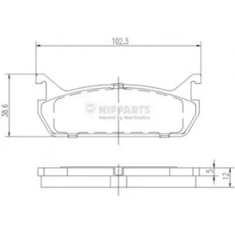 NIPPARTS J3616001 - Jeu de 4 plaquettes de frein arrière
