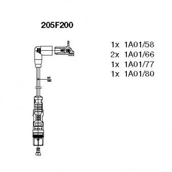 BREMI 205F200 - Kit de câbles d'allumage