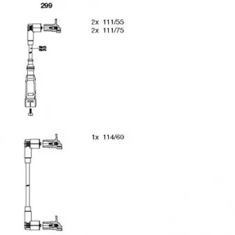 Kit de câbles d'allumage BREMI 299 pour VOLKSWAGEN TRANSPORTER - COMBI 2.1 Syncro - 95cv