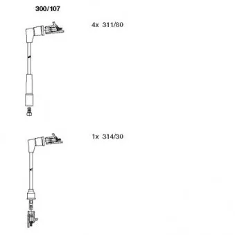 BREMI 300/107 - Kit de câbles d'allumage