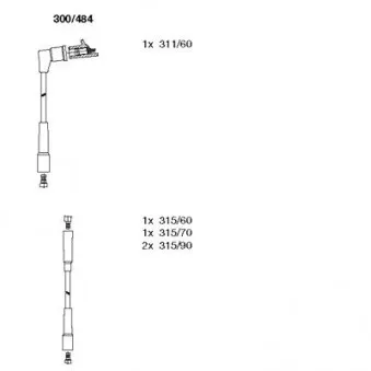 BREMI 300/484 - Kit de câbles d'allumage