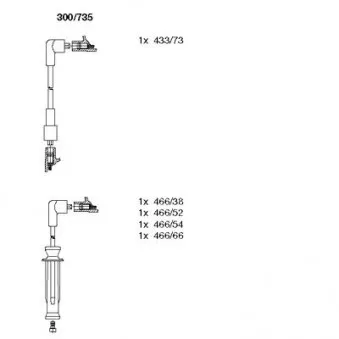 BREMI 300/735 - Kit de câbles d'allumage
