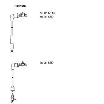 BREMI 300/988 - Kit de câbles d'allumage