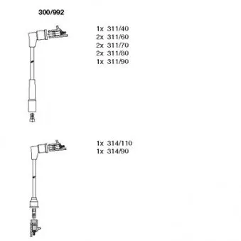 BREMI 300/992 - Kit de câbles d'allumage