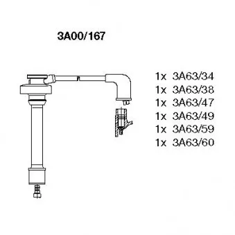 BREMI 3A00/167 - Kit de câbles d'allumage