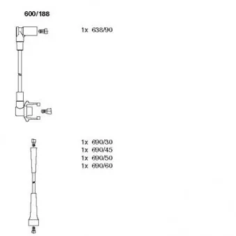 BREMI 600/188 - Kit de câbles d'allumage