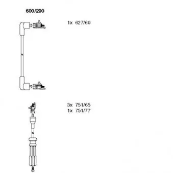 BREMI 600/290 - Kit de câbles d'allumage