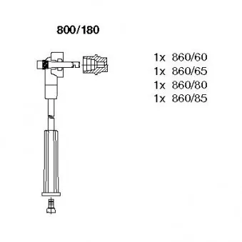 Kit de câbles d'allumage BREMI 800/180 pour FORD FIESTA 1.1 - 50cv