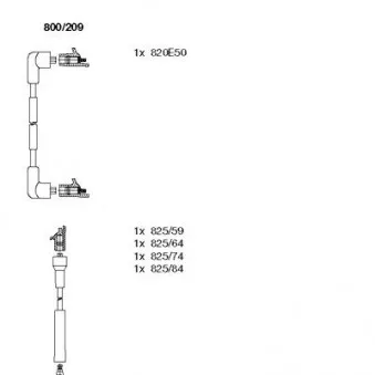 BREMI 800/209 - Kit de câbles d'allumage