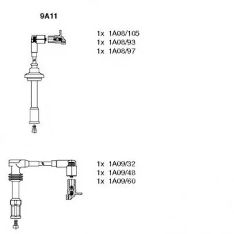 BREMI 9A11 - Kit de câbles d'allumage