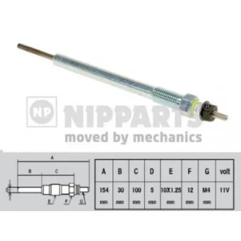 Bougie de préchauffage NIPPARTS OEM 367104A100