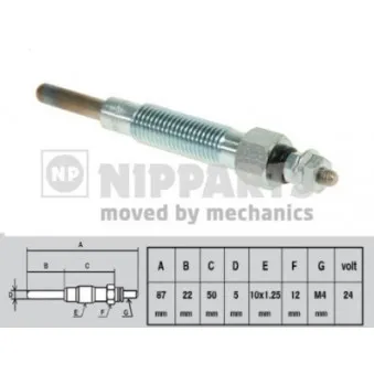 Bougie de préchauffage NIPPARTS OEM 1106510t01