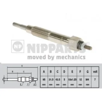 Bougie de préchauffage NIPPARTS OEM 1985054050