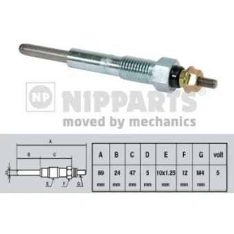 Bougie de préchauffage NIPPARTS OEM 8942555880