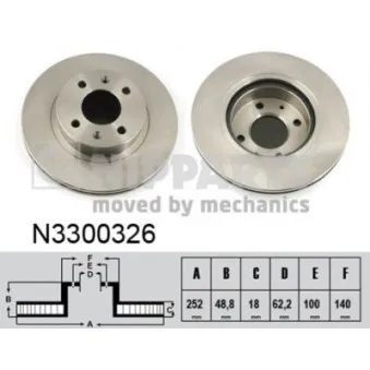 Jeu de 2 disques de frein avant NIPPARTS OEM 517120X700