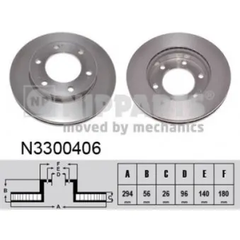 Jeu de 2 disques de frein avant NIPPARTS OEM 4144108130