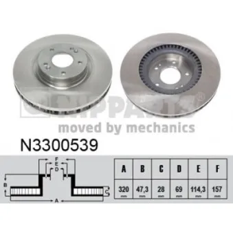 Jeu de 2 disques de frein avant NIPPARTS OEM 517122T100