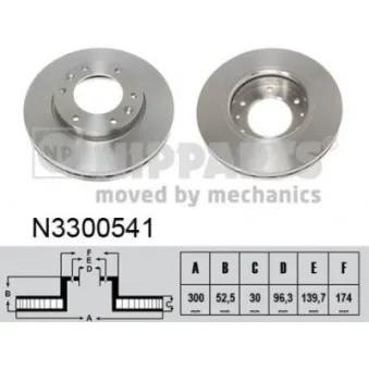 Jeu de 2 disques de frein avant NIPPARTS OEM 517124H500