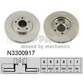 Jeu de 2 disques de frein avant NIPPARTS OEM 13502052
