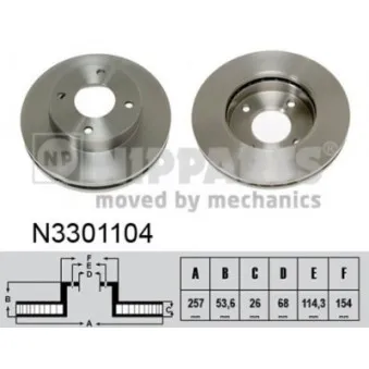 NIPPARTS N3301104 - Jeu de 2 disques de frein avant