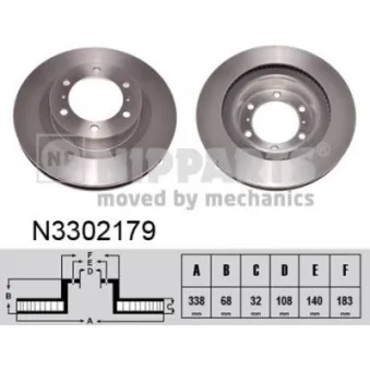 Jeu de 2 disques de frein avant NIPPARTS OEM 4351260190