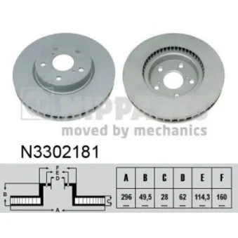 NIPPARTS N3302181 - Jeu de 2 disques de frein avant