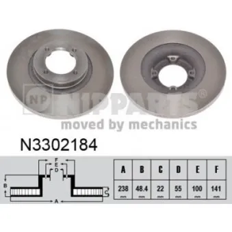 NIPPARTS N3302184 - Jeu de 2 disques de frein avant