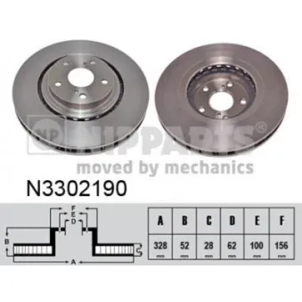 Jeu de 2 disques de frein avant NIPPARTS OEM 4351248110