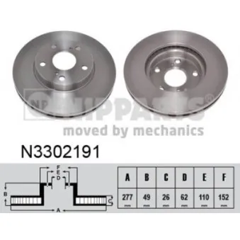 Jeu de 2 disques de frein avant NIPPARTS OEM 4351202330