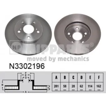 Jeu de 2 disques de frein avant NIPPARTS [N3302196]